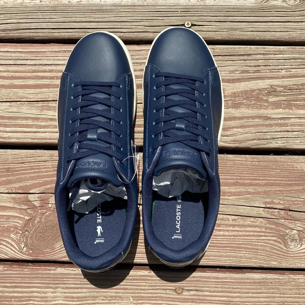 NWT Lacoste Low-Top Casual Minimalist Sneakers Navy Blue Size 9